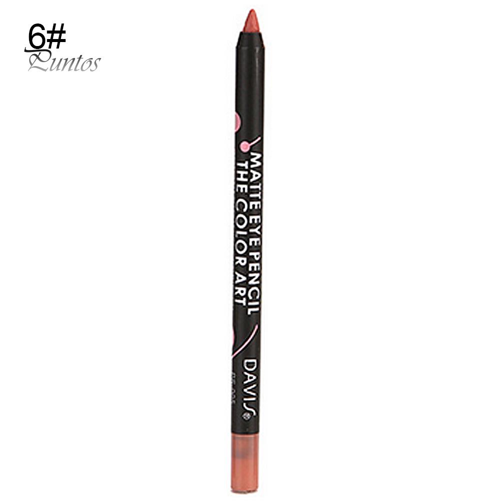 Puntos Waterproof Long Lasting 12 Colors Lipstick Pencil Silky Matte Lip Liner Cosmetic