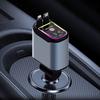 Retractable Car Charger 120W Starry Sky Top Projection Light Four-In-One Type-C+Lightning Dual Wires Usb+Pd Expansion Socket