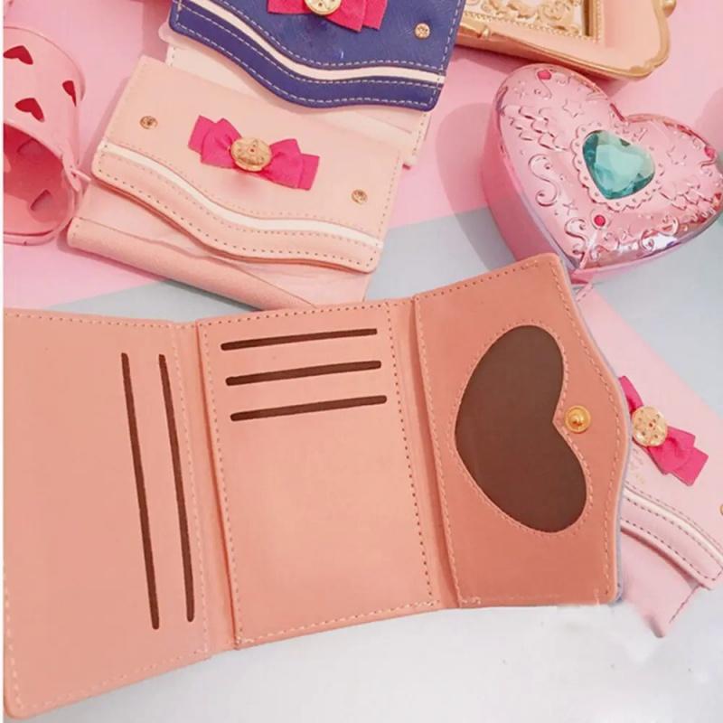 Candy Color Bow Damenmode Geldbörse PU Leder Karte Münzbörse