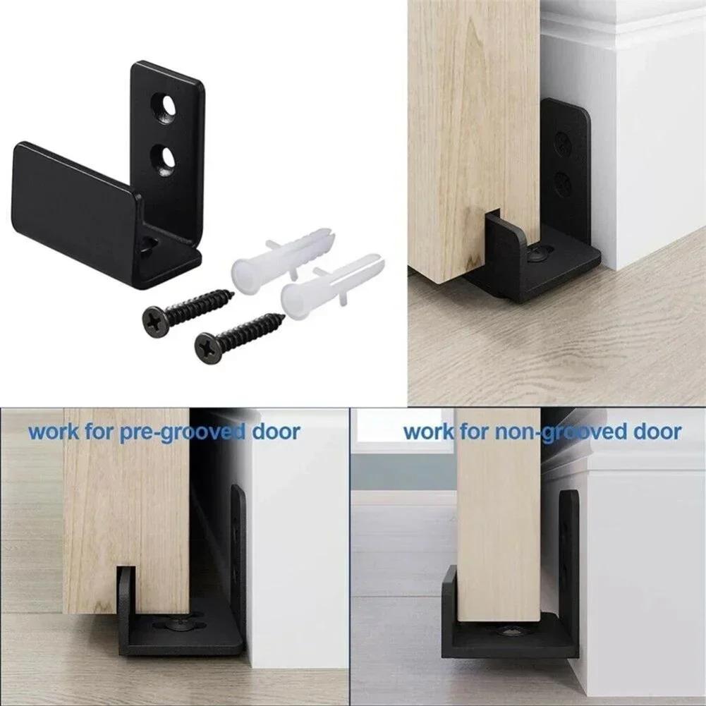 Barn Door Guides Adjustable Sliding Door Bottom Barn Door Guide Roller Decoration Prevent Door From Swinging