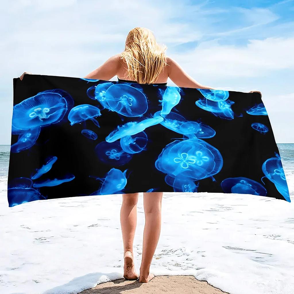Asciugamano da Spiaggia Senza Sabbia Medusa Asciugatura Rapida Assorbente Coperta da Nuoto Leggero Compatto Accessori da Spiaggia per Viaggi Piscina Yoga