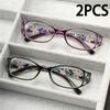 2pcs Elegant Rectangular Reading Glasses for Men & Women - Presbyopic PC Frame, Ideal for Teachers, Students & Casual Readers