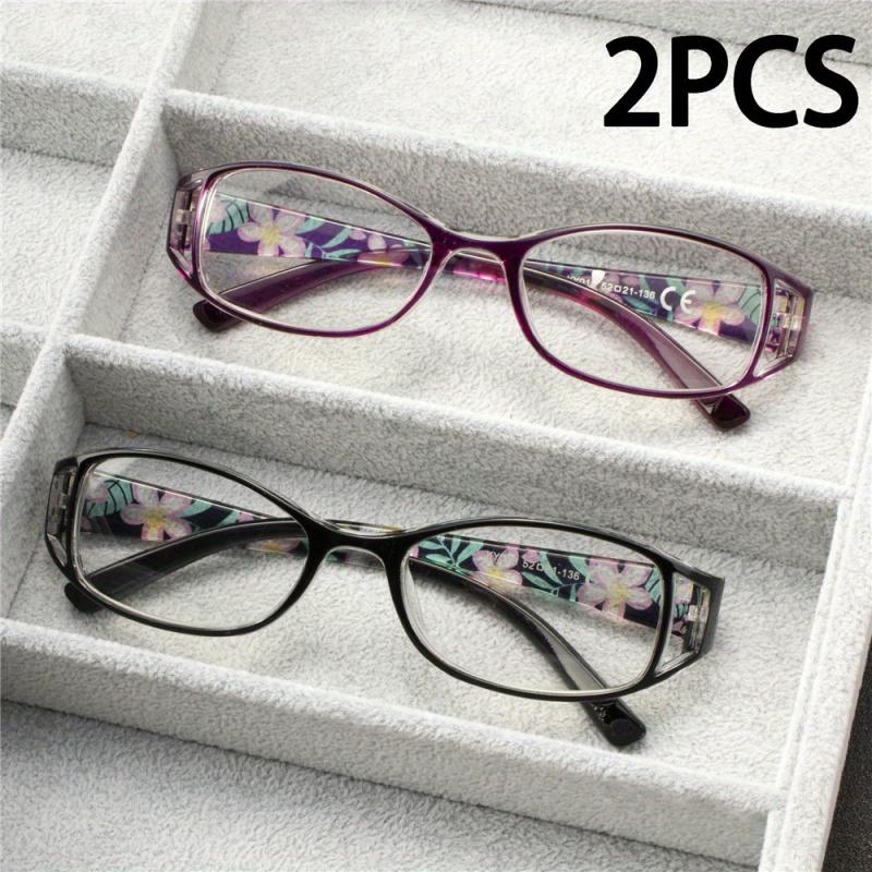 2pcs Elegant Rectangular Reading Glasses for Men & Women - Presbyopic PC Frame, Ideal for Teachers, Students & Casual Readers