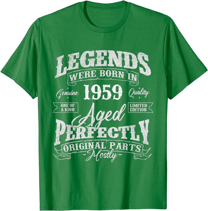 65 Year Old Gifts Vintage 1959 65th Men Women 65th Birthday T-Shirt Legends Were Born in 1959 Year of B-day Tee Top Dad Mom Gift