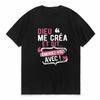WomenS Casual Round Neck TShirt with French Quote Dieu Me Cest Mon Saint Playful Letter Print Short Sleeve Top for Tees