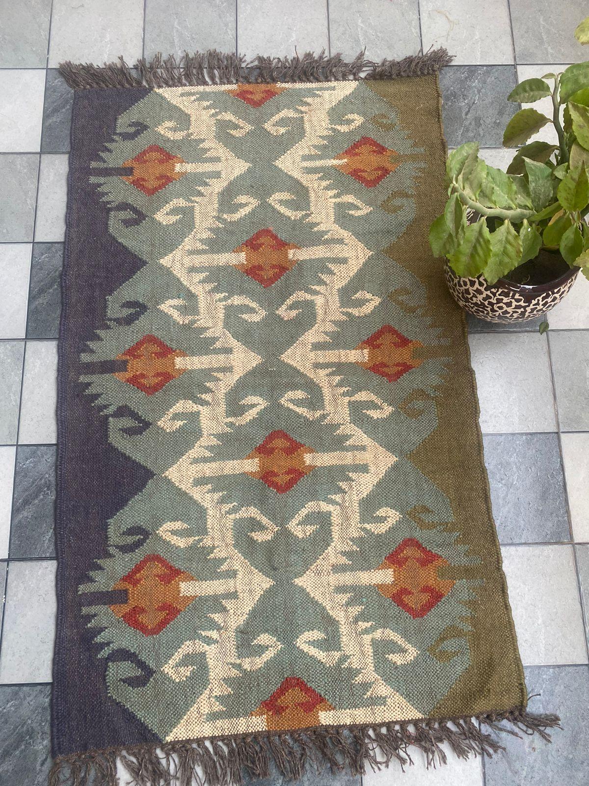 

Прямоугольный ковер килим шерсть джут ковры для гостиной домашний декор ковровая дорожка 2x4 Feet ( 60cm x 120cm) разноцветный