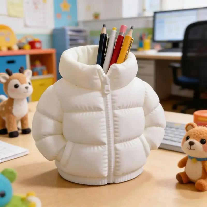 Puffer Jacket Pen Holder Resin 3D Printed Desktop Desk Organizer Office School Stationery Storage Cup Multiple Colors Gift Holder Creative