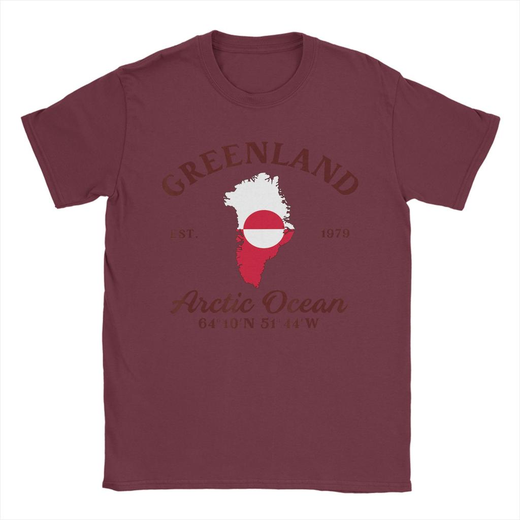 Mens Greenland Map Flag Travel Souvenir Greenlandic Pride Roots T Shirt  Pure Cotton Clothing Short Sleeve O Neck Tees TShirts