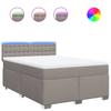 Vidaxl Letto Continentale Con Materasso, Taupe, Tessuto, 140X200 Cm