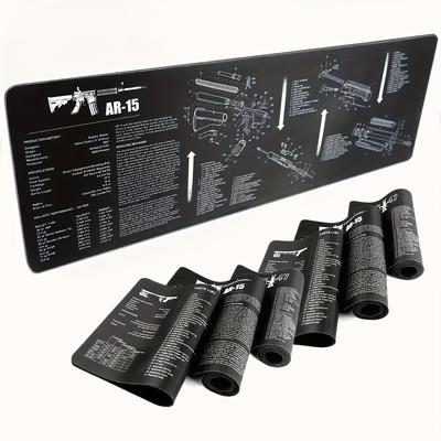 Termoplastik Fiber Kauçuk Temizleme Tezgahı Matı, Parça Diyagramı Talimatları ile Taktik Temizleme Kauçuk Mat, Silah Modeli Oyun Pedi Mouse Pad Masa Mat
