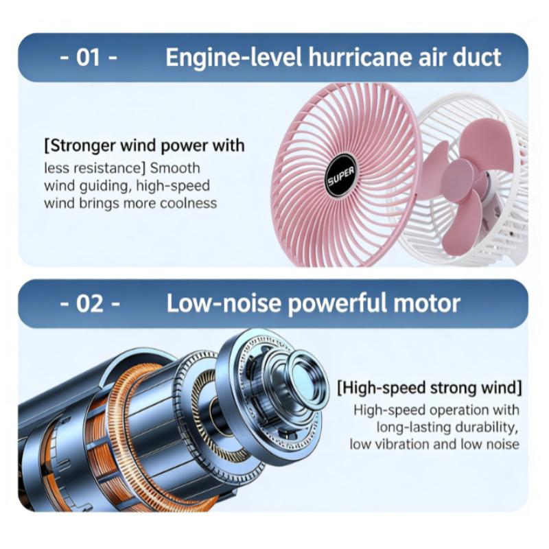 2026 Desktop Retractable Fan USB Rechargeable Folding Portable Silent Mini Air Circulator for Student Dorm Home Office