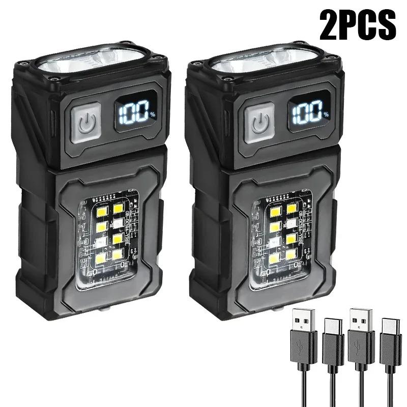 New Multifunctional Super Bright Flashlight Ajustable Angle LED Outdoor Torch Portable Emergency Magnetic Camping Warning Lamp