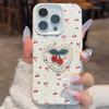 Korean Style Embroidered Cherry Suitable for IPhone15promax Apple 14 Mobile Phone Case 13 Leather Pattern 12 Women 16