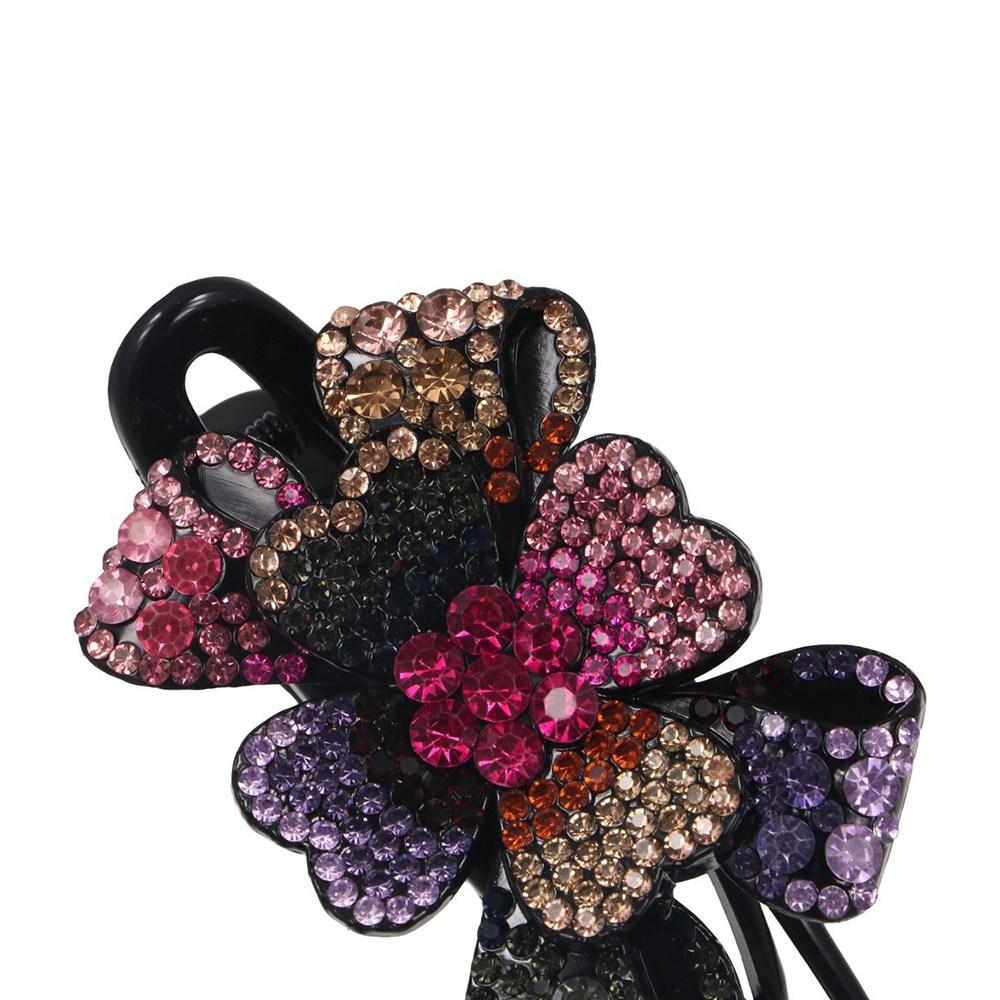 U-shape Flower Crystal Hairpins Zircon Women Duckbill Clip  Ladies/Girls