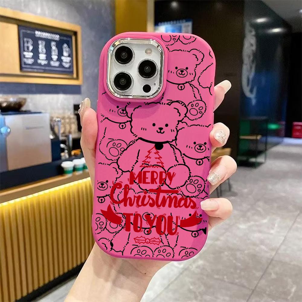 Phone Case: 2D Flat Design Fits iPhone 18 17 16 15 14 13 Pro Protective Case, Couple Style, Christmas Text, Christmas and Halloween Gifts