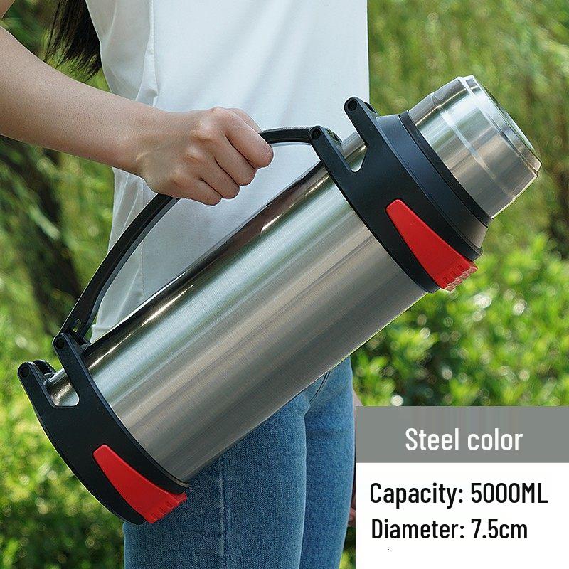 304 Stainless Steel 5L Thermos Flask - Large Capacity, Portable for Men & Women, Outdoor Car Use, Household Hot Water Bottle