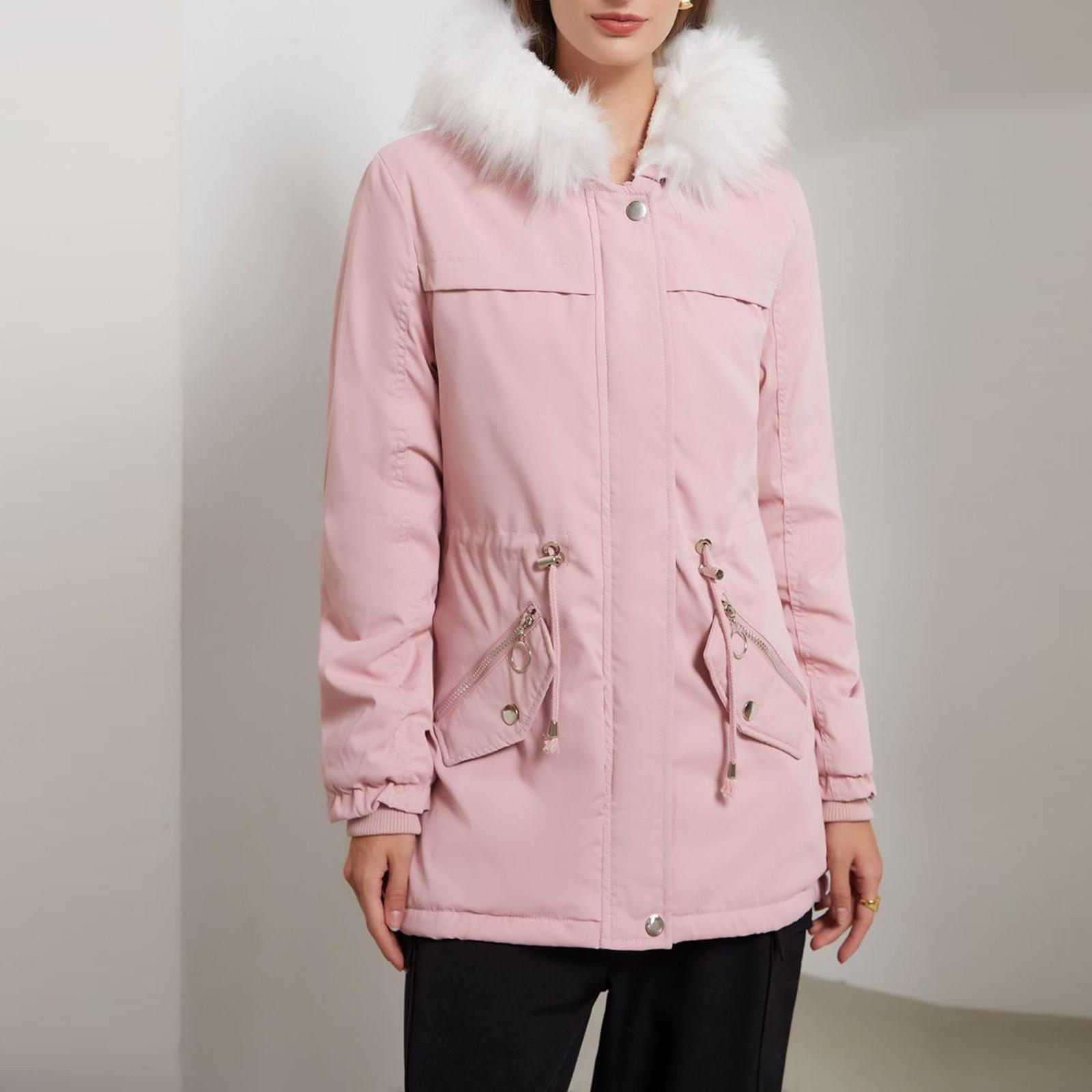 Женское зимнее теплое пальто с капюшоном и воротником из бархата — фото 3