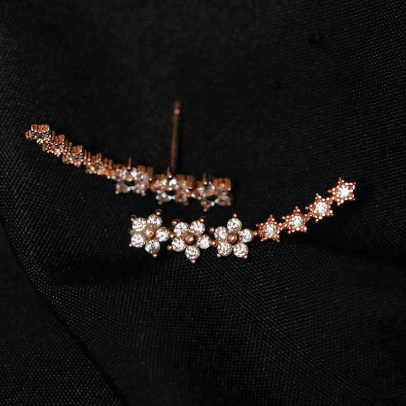Star Flower Stud Earrings Korean Style Korean Version Niche Exquisite Ins Style Design Earrings