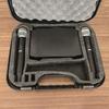 Strong Plastic Microphone Travel Case with Shock Absorbing Interior & Secure Locking Mechanism for Device Transportation