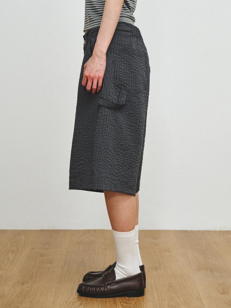Peullijeupeulojegteu Grid Check Bermuda Pants, Black
