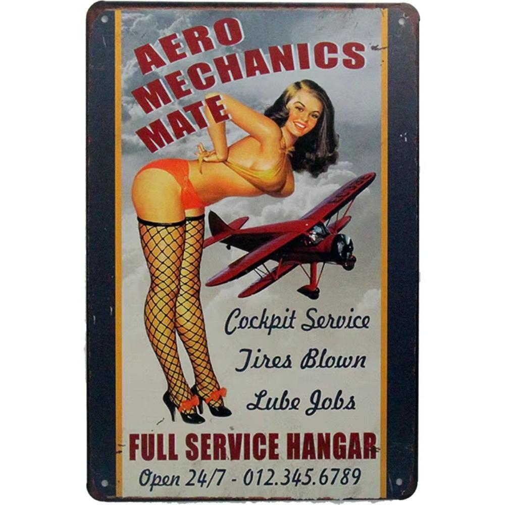 Retro Tin Art in European and American Industrial Style with Human Figures - Creative Wall Decor Paintings Ideal for Bars,