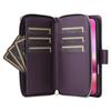 R20 For iPhone 16 Plus Case Zipper Wallet 9 Card Slots PU Leather Phone Cover