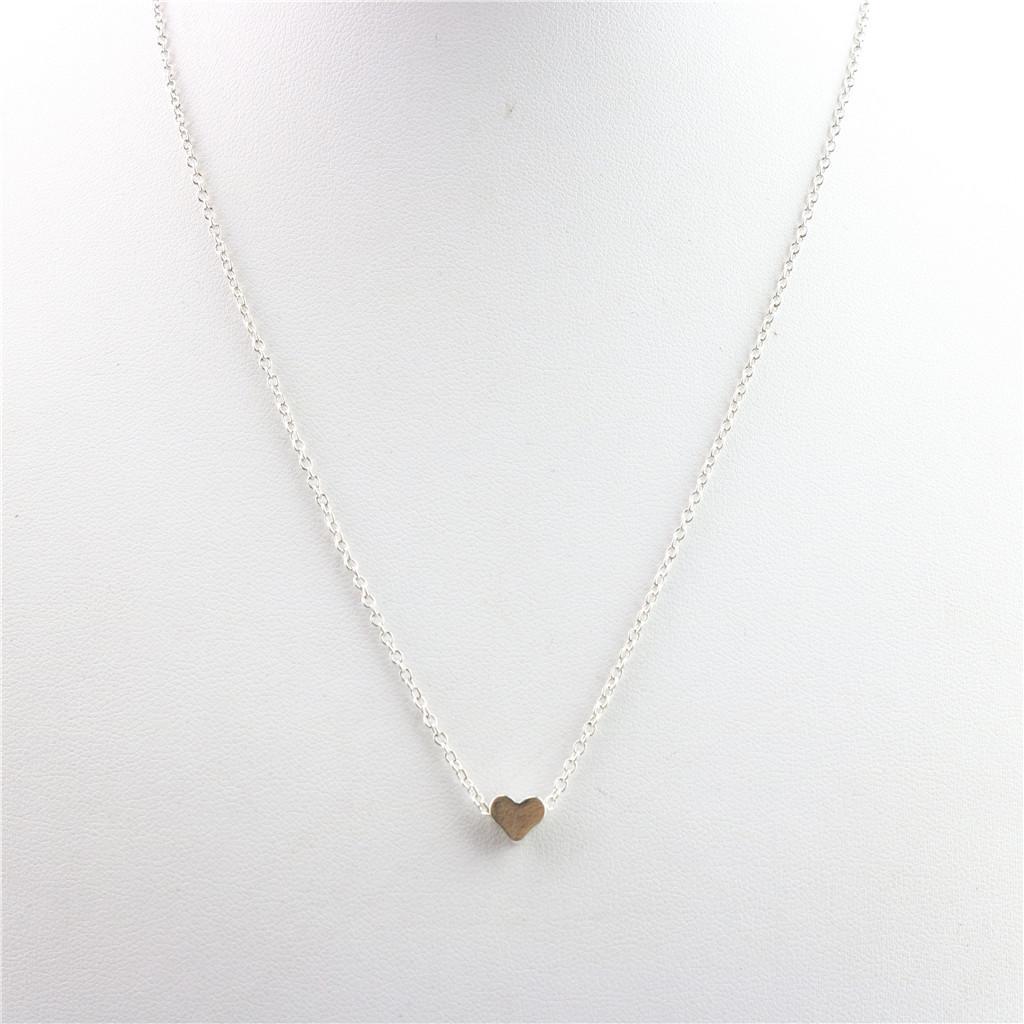 Elegant Small Smooth Heart Pendant Necklace Stylish Fashion Jewelry for Women Steel Stainless