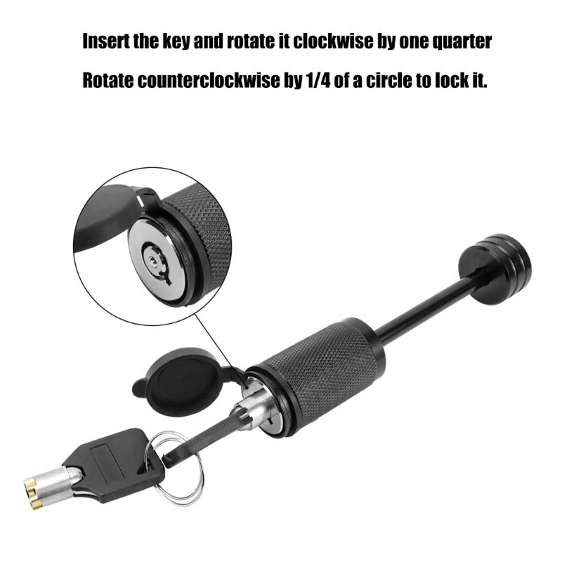 1/4inch Trailer Hitch Lock With Electrophoretic Paint Finish For Weather Protection Trailer Latches Lock