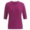 Shop Women V Neck Basic Inner Cable KniT Cashmere ShorT sleeVe T shirT Purple