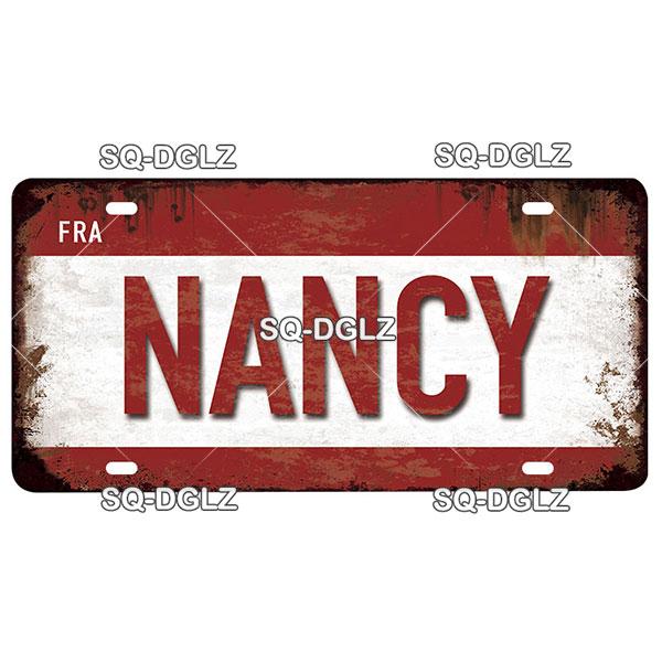 [SQ-DGLZ] Vintage France City Metal Sign Tin Sign Licenses Plate Decor Plaque Metal Vintage Bar Pub Club Home Wall Decoration