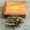 Antique Solid Brass Sextant With Wooden Box Handmade Stylish Working Gift Home Decor
