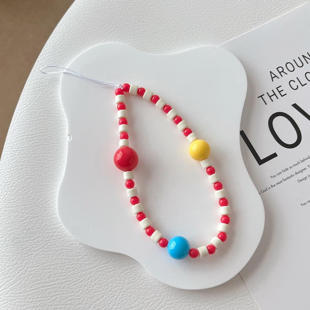 Trendy INS Cute Phone Wrist Strap Beaded Lanyard for Phone Camera Keys Bag Anti Loss Chain Bracelet Fashion Accessory