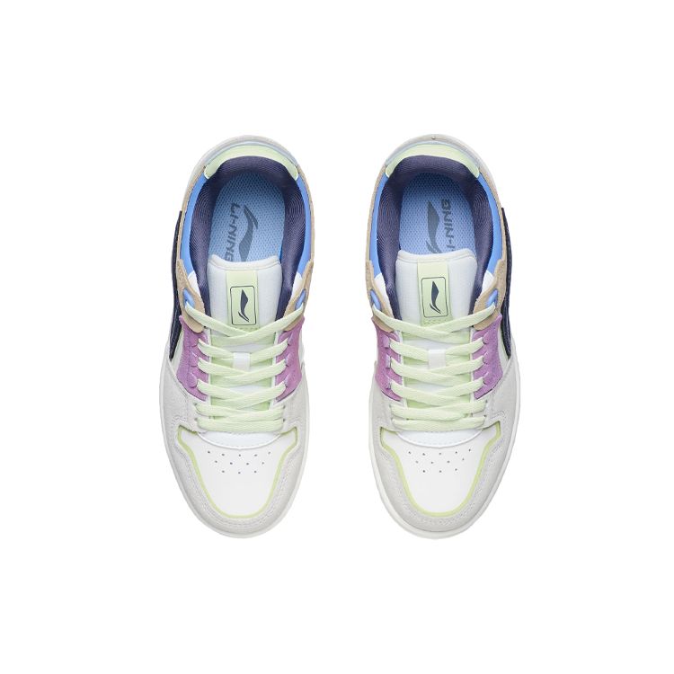 Li Ning Tian Ji Reflective Slip Resistant Durable Lightweight Breathable Low Top Skate Shoes Women Skate Shoes Cloud-White AGCR468-1