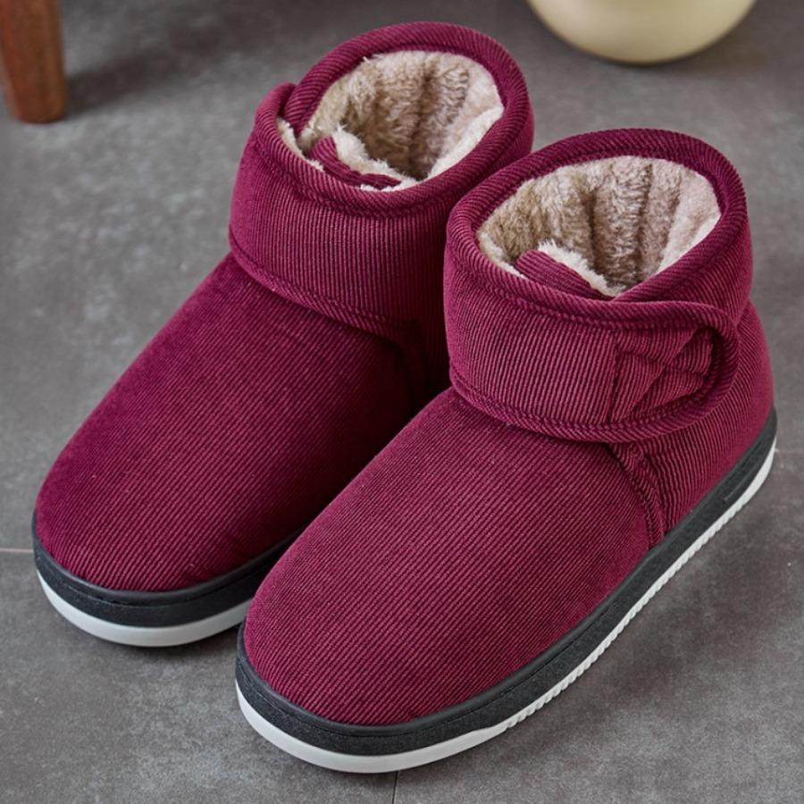 Thickening and Warm Men's Boots for Middle-aged and Elderly Men and Women, Non-slip Home Cotton Shoes Platform Boots