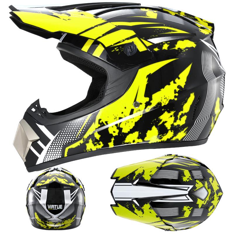 [Free Three-piece Set] Kart Off-road Helmet Electric Motorcycle Helmet Full Helmet for Mountain Downhill Competition