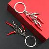 Stylish Chili Pepper Keychain Versatile Chili Horn Keyring Ornament Fashionable Bag Decoration Oil Droplet Detail Decor