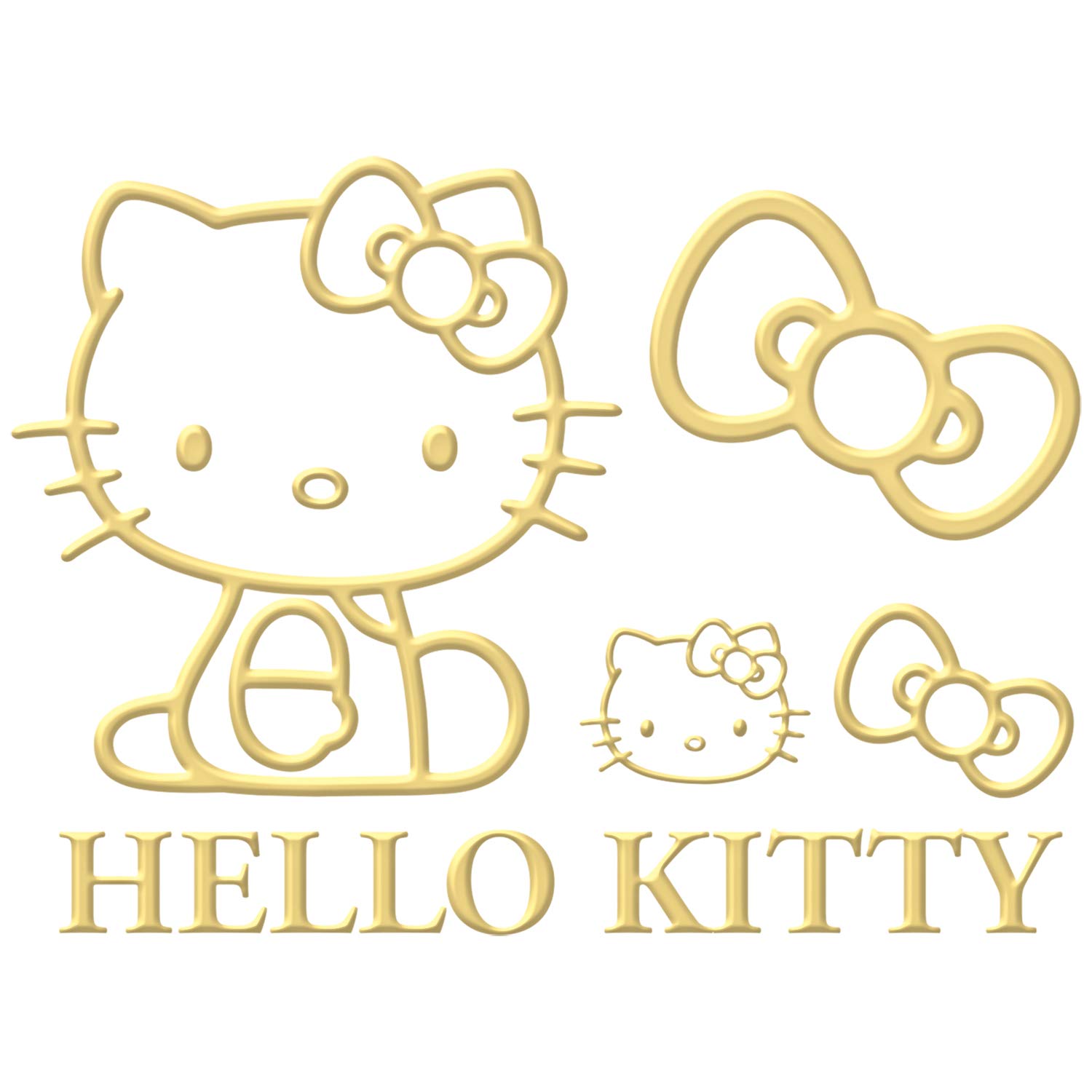 

SEIWA Car Exterior Sticker Emblem Hello Kitty Gold 1 Piece KT546 HELLO KITTY
