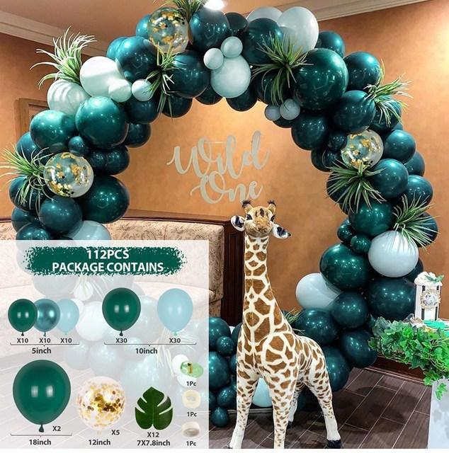 Green Jungle Series Balloon Birthday Party Arch Balloon Set Decoration Balloon Chain