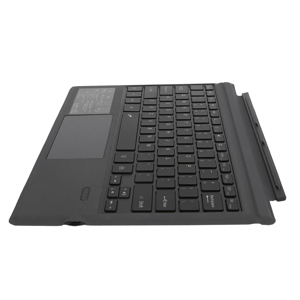 Wireless Bluetooth Keyboard Portable Detachable 7 Color LED Backlit with Toucpad 1089‑D Black