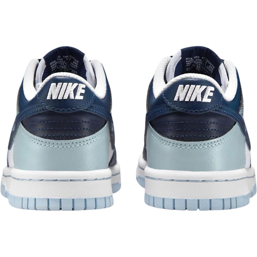 Nike Dunk Low Fashion Comfortable Shock Absorption Durable Low-Top Kids Skate Shoes Kids sneaker White Navy-Blue IB7687-100
