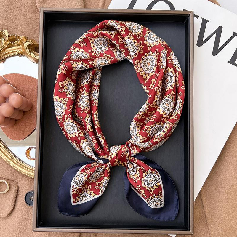Small square scarf silk scarf women's spring and autumn matching shirt work professional wear neck protection scarf thin scarf scarf yarn 71x71