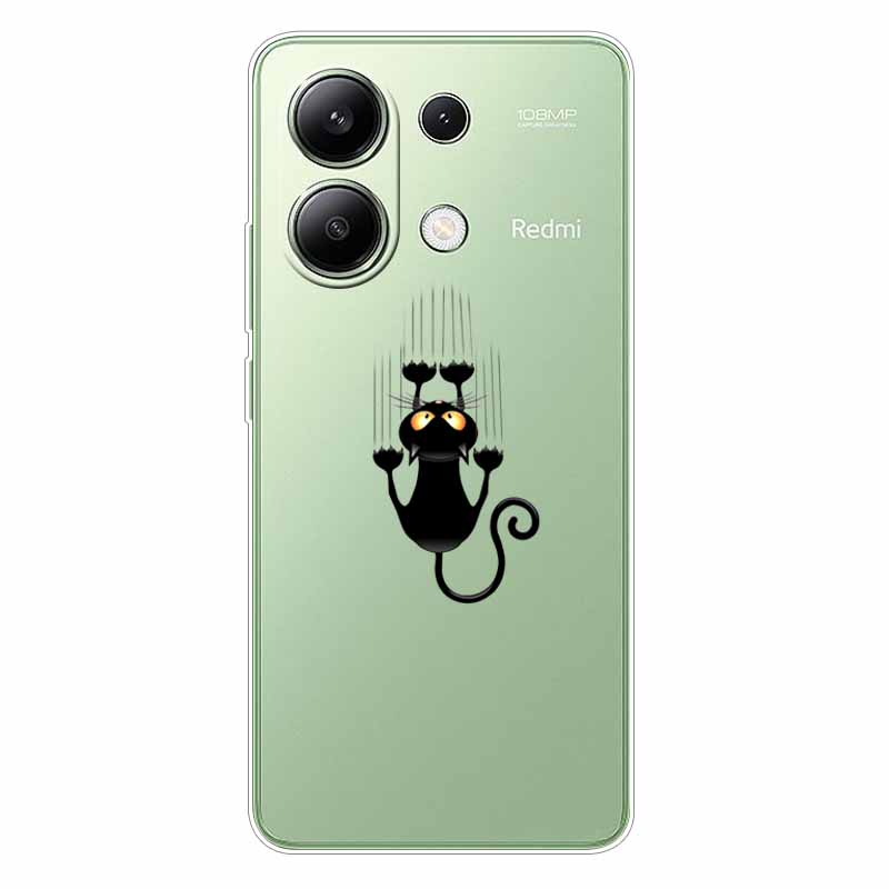 For Xiaomi Redmi Note 13 4G Case TPU Clear Soft Cute Girl Paint Cover For Redmi Note 13 4G Case Note13 Transparent Silicone