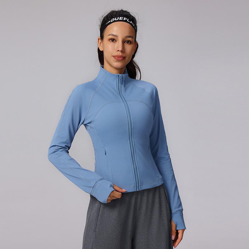 

Мягкий спортивный топ с коротким рукавом облегающего кроя: Определите Йога С длинным рукавом На молнии Одежда для бега и фитнеса XS лазурь/синий