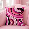 Art Pastel Pink Liquid Marble Cushion Cover Pink Linen Texture Cushion Cover Double Sided Invisible Zipper Deco