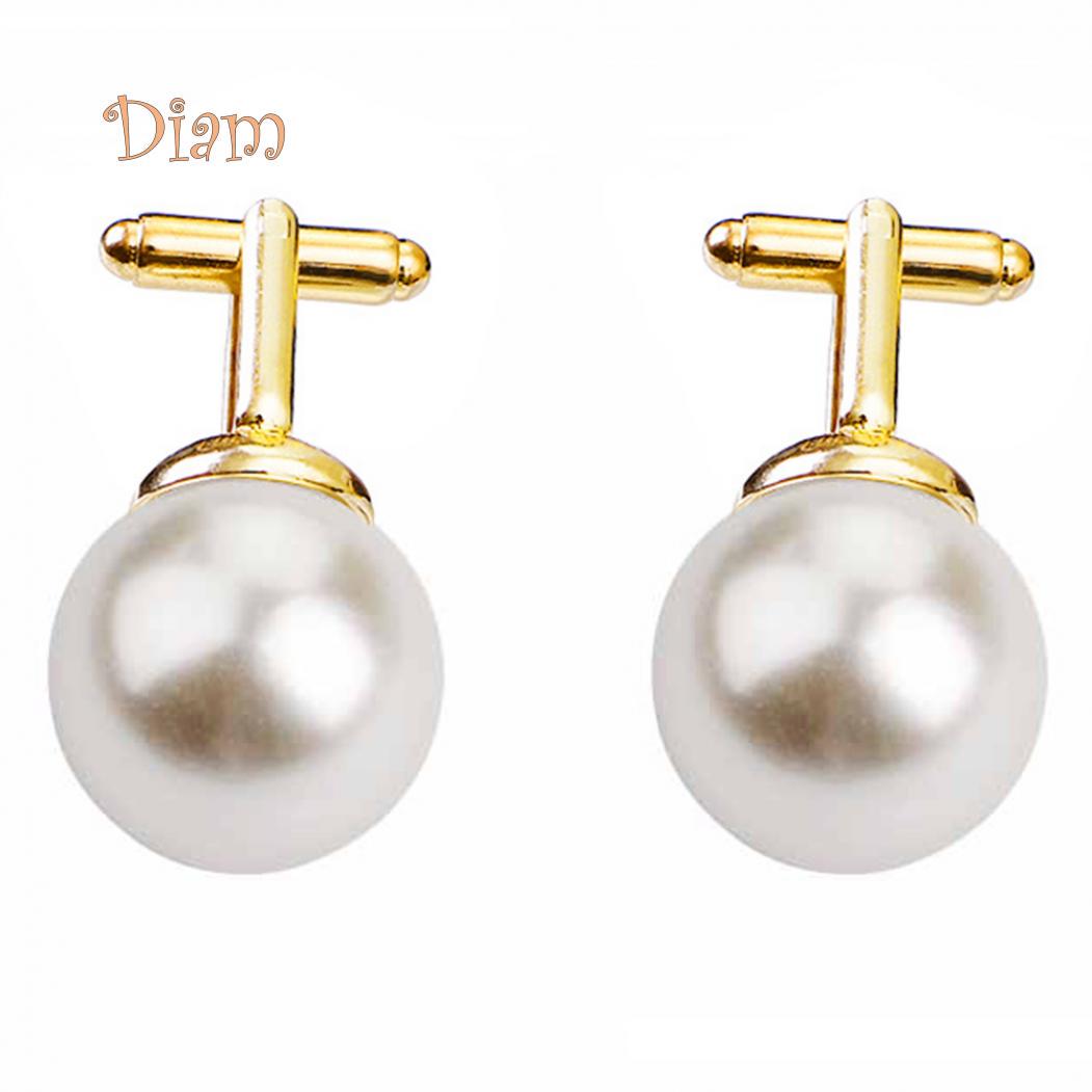 

ВОДКИ, 2 шт., запонки унисекс с жемчугом, рубашка, рукава, пуговицы, аксессуары для одежды, подарок One Size чёрный