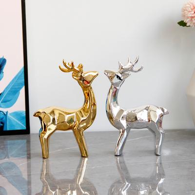 Minimalist Ceramic Deer Reindeer Desktop Decoration, Abstract Nordic Style TV Cabinet Foyer Christmas Decoration