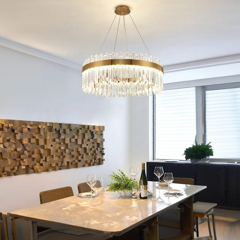 Lux - LED Crystal Chandelier Ring 50cm Brass Gold