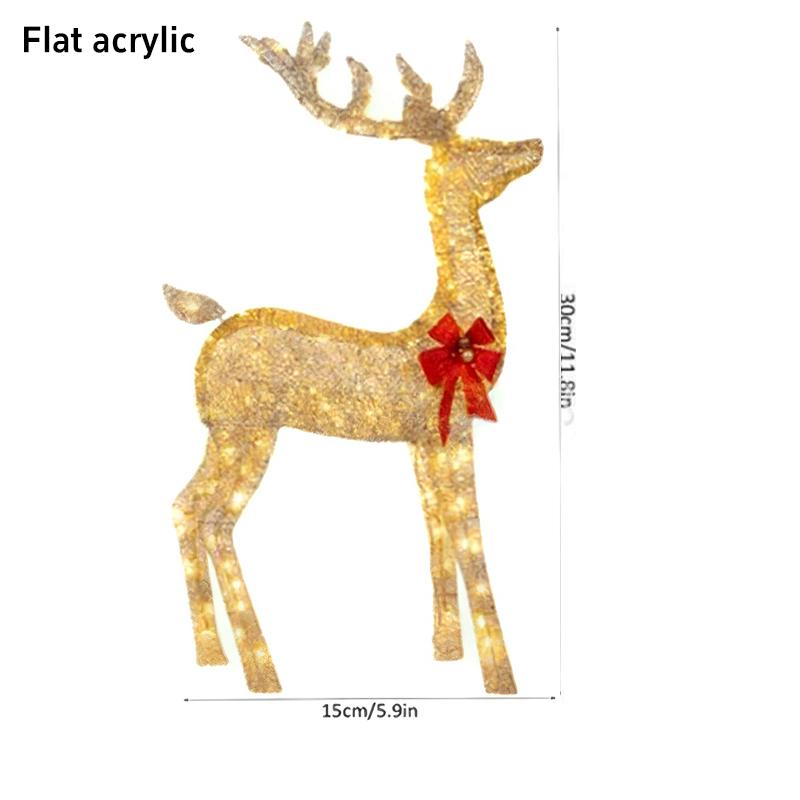 Christmas Decor Luminous Elk Set Home Decor Outdoor Courtyard Porch Holiday Scene Ornaments Led Warm White Large Luminous Decors
