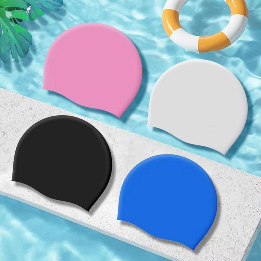 Thicken Design Waterproof Swim Cap Soft Snorkeling Cap Surfing Hat Silicone Swim Headgear  Surfing