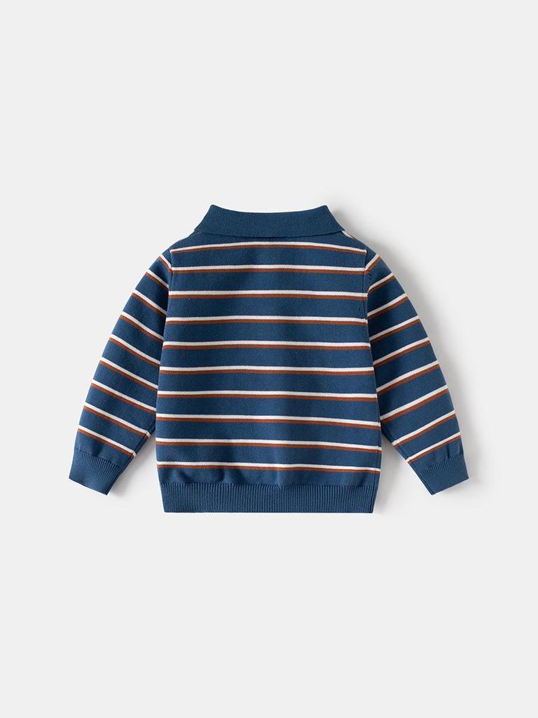 Korean-Style Polo Collar Preppy Knitwear for Children - New Spring Fashion, High-End Baby Loose Sweater